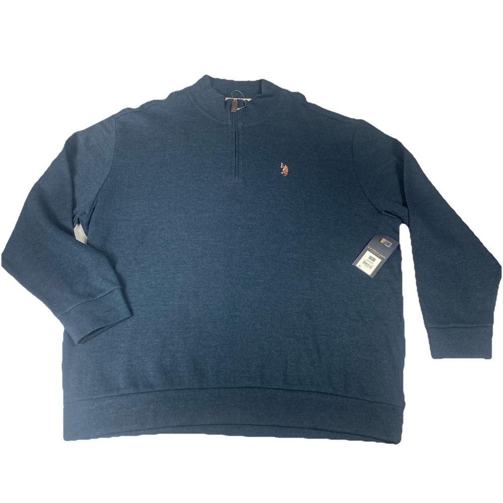 U.S Polo Men's Quarter Zip 3XL  Dark Blue Pony Long Sleeve. Brand New !
